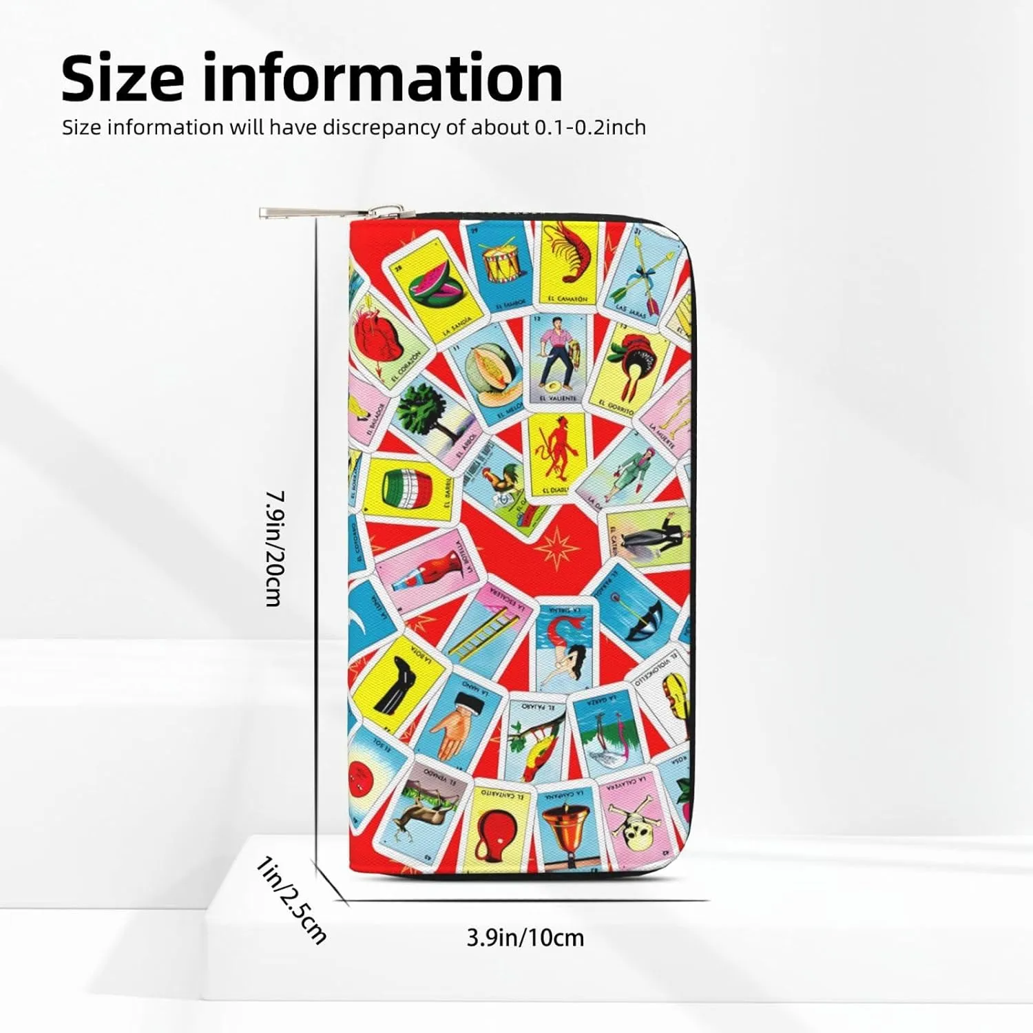 Mexican Loteria Cards Vortex Wallets PU Leather Wallet For Women Men Zipper Credit Card Purse Long Clutch Purse