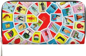 Mexican Loteria Cards Vortex Wallets PU Leather Wallet For Women Men Zipper Credit Card Purse Long Clutch Purse