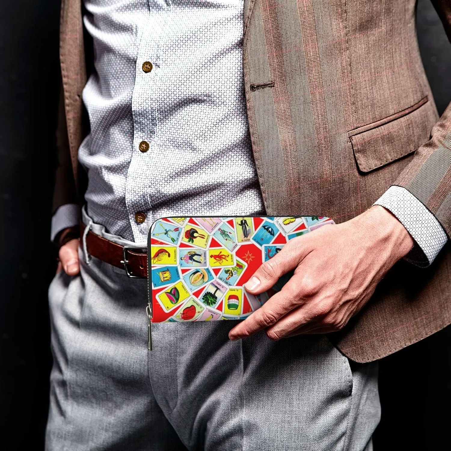 Mexican Loteria Cards Vortex Wallets PU Leather Wallet For Women Men Zipper Credit Card Purse Long Clutch Purse