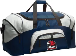 Miami University Duffel Bag LARGE Miami of Ohio Suitcase for Travel or Sports Gear Bag