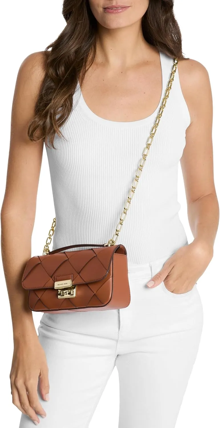 Michael Kors Tribeca Small Woven Convertible Chain Shoulder Bag