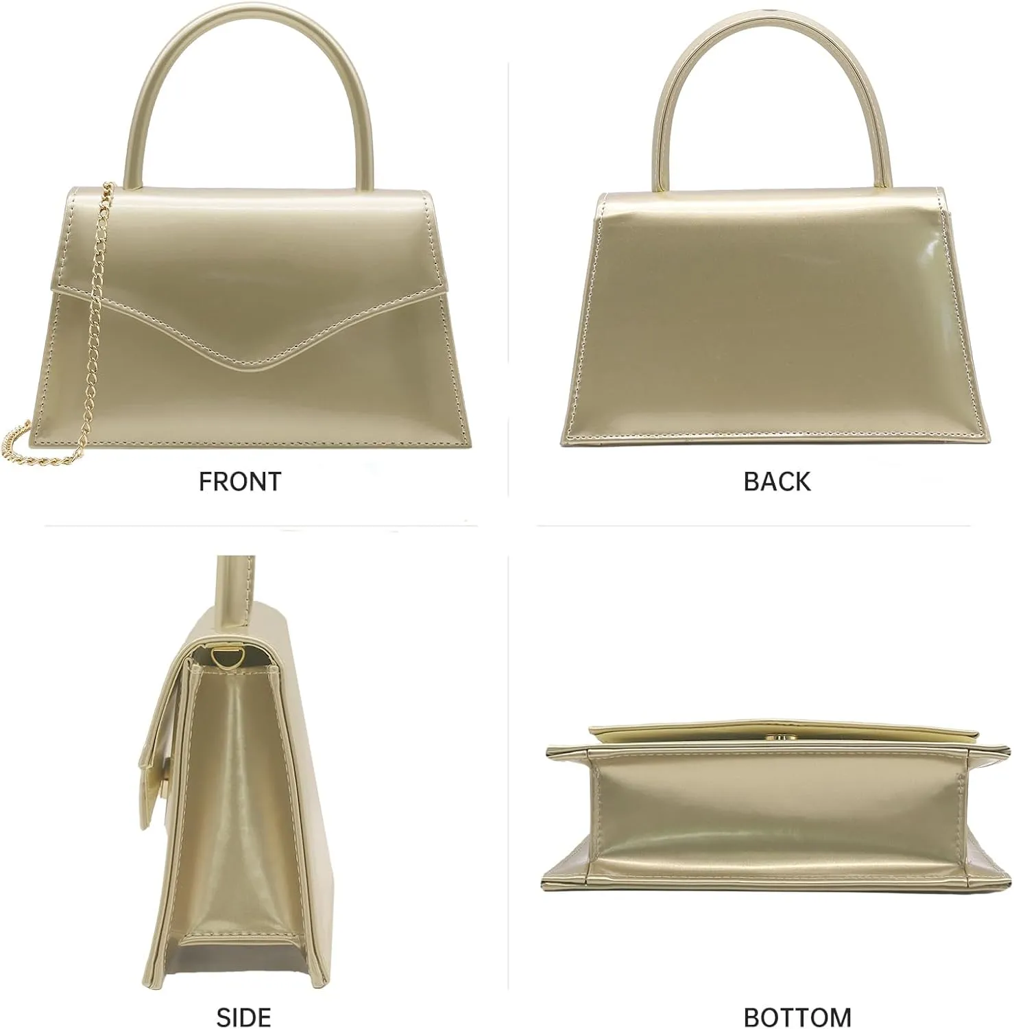 Milisente Women's Evening Bag Bridal Party Clutch Purses Cocktail Prom Handbags with Patent Leather