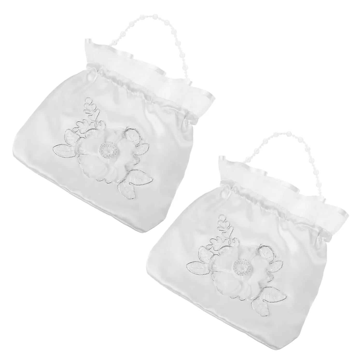 Milisten Luxury Bridal Handbags 2pcs Drawstring Wedding Favor Bags Bridal Pouches for Wedding Party Celebrations