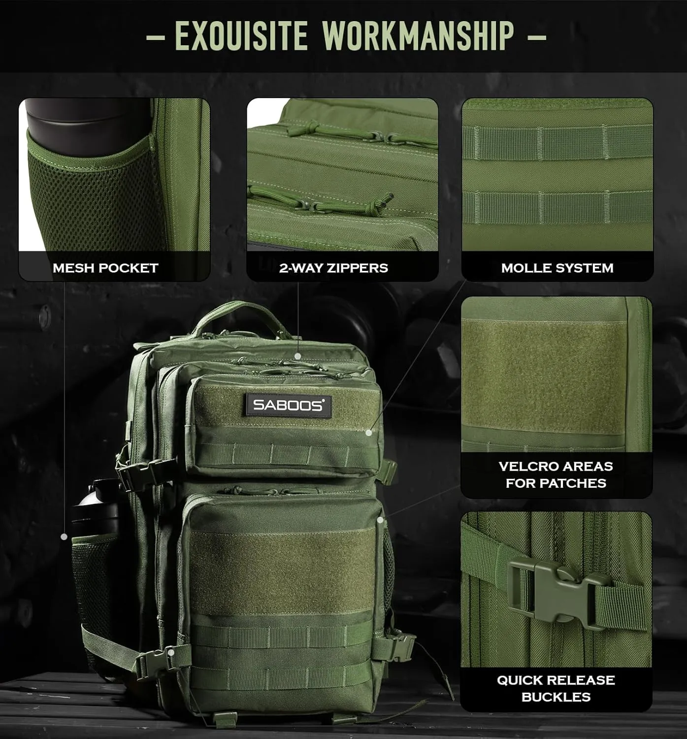 Military Tactical Backpack for Men 45L Molle Army 3 Days Assault Pack Bug Out Bag Water Resistant