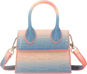 Mini Crossbody Bag for Women Girls Synthetic Leather Flap Purse Styling Top-Handle Clutch Handbag