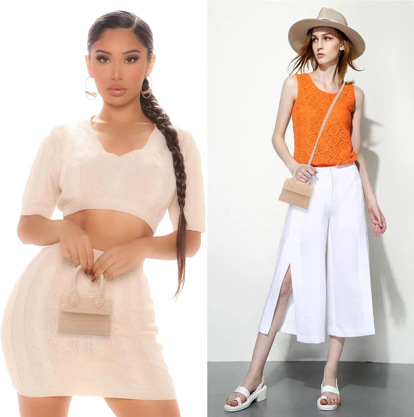 Mini Crossbody Bag for Women Girls Synthetic Leather Flap Purse Styling Top-Handle Clutch Handbag