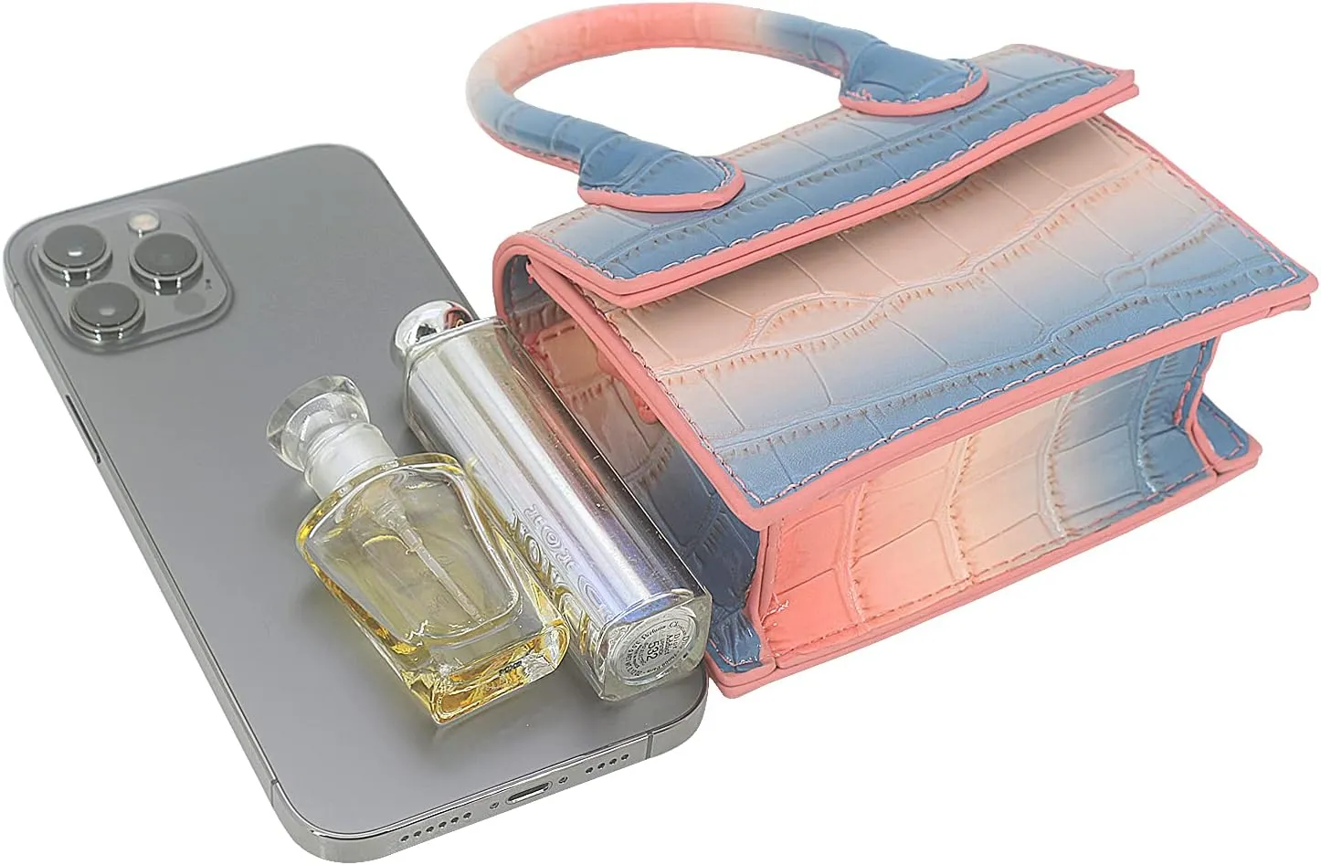 Mini Crossbody Bag for Women Girls Synthetic Leather Flap Purse Styling Top-Handle Clutch Handbag