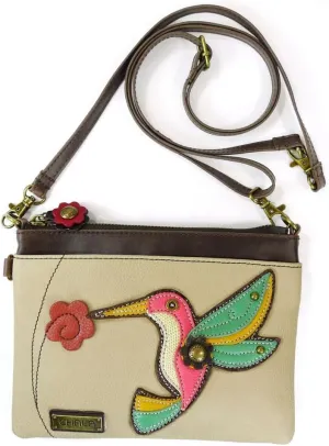 Mini Crossbody with Convertible Strap-Hummingbird, Ivory, 8 x 0.5 x 6 in