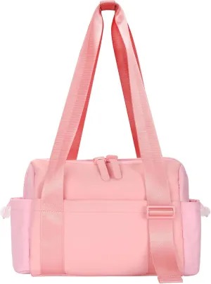 Mini Gym Bag for Women, Small Gym Bag Gym Tote Bag Waterproof Travel Duffel Bag with Wet Compartment, Cute Sports Bag Suitable for Traveling on Weekends (Pink)