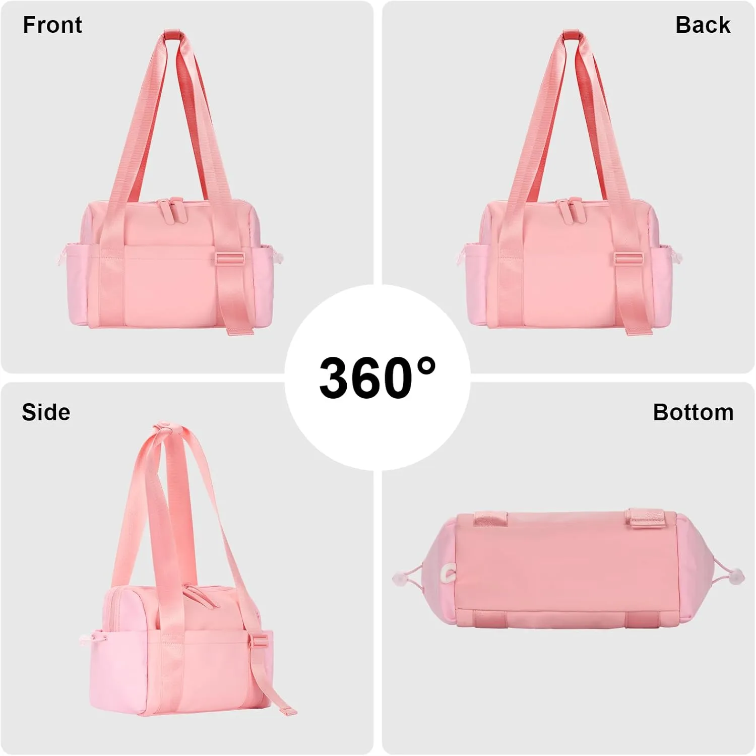 Mini Gym Bag for Women, Small Gym Bag Gym Tote Bag Waterproof Travel Duffel Bag with Wet Compartment, Cute Sports Bag Suitable for Traveling on Weekends (Pink)