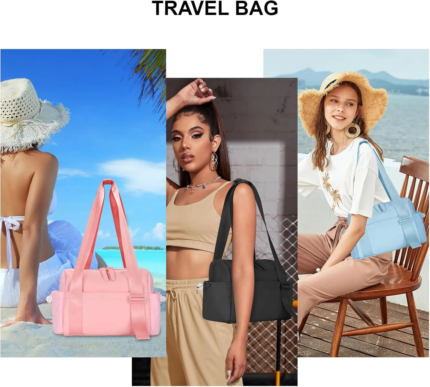 Mini Gym Bag for Women, Small Gym Bag Gym Tote Bag Waterproof Travel Duffel Bag with Wet Compartment, Cute Sports Bag Suitable for Traveling on Weekends (Pink)
