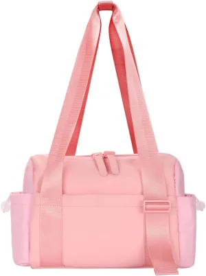 Mini Gym Bag for Women, Small Gym Bag Gym Tote Bag Waterproof Travel Duffel Bag with Wet Compartment, Cute Sports Bag Suitable for Traveling on Weekends (Pink)