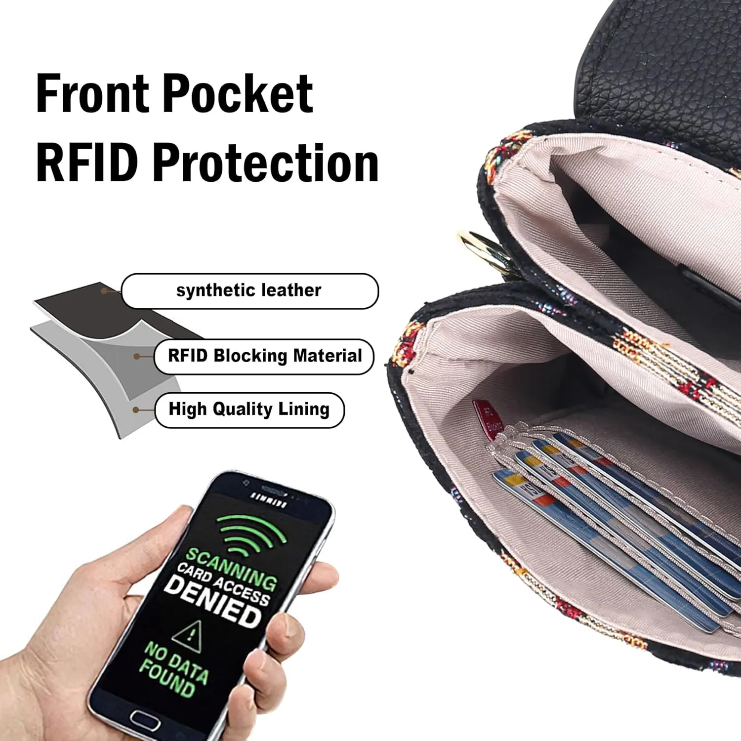 MINICAT Roomy Pockets Small Crossbody Bags Cell Phone Wallet Purses for Women