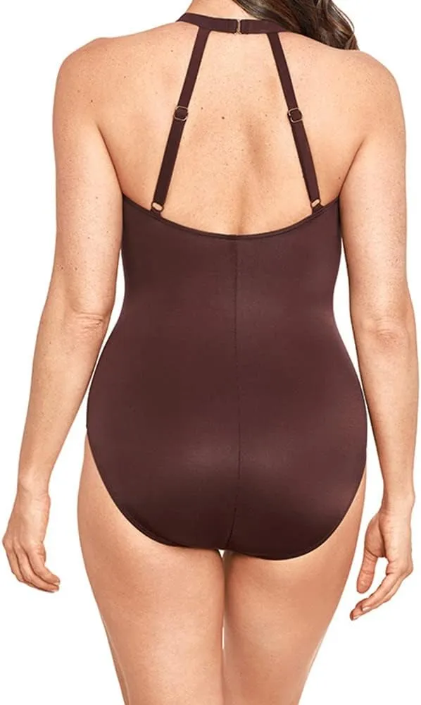 Miraclesuit Women's Swimwear Illusionist Wrapture Halter Soft Cup One Piece Swimsuit