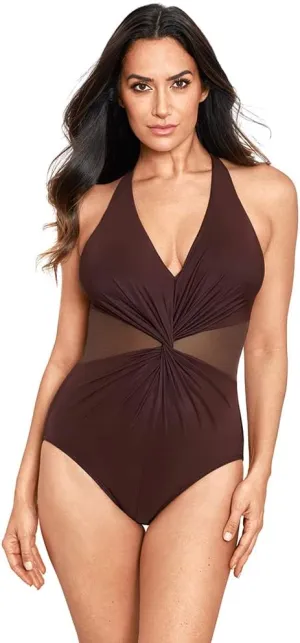 Miraclesuit Women's Swimwear Illusionist Wrapture Halter Soft Cup One Piece Swimsuit