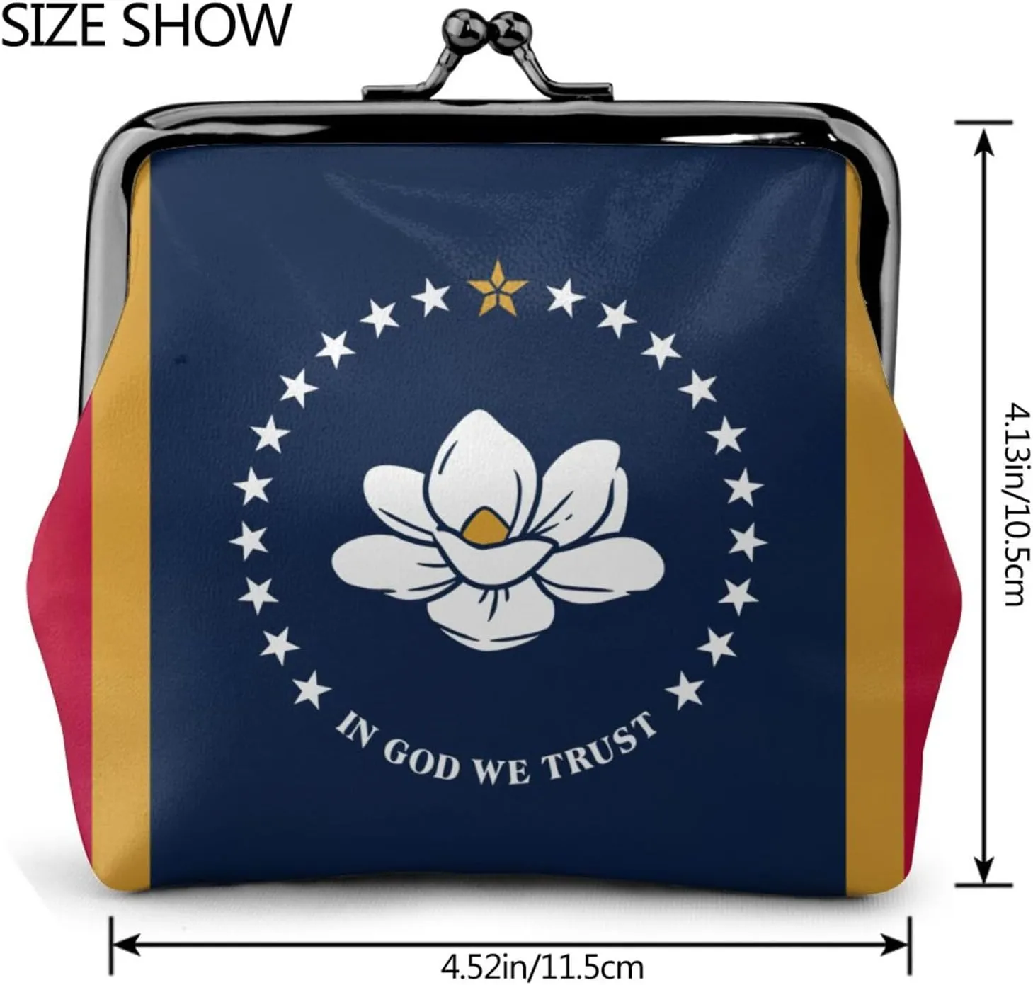 Mississippi State Flag Coin Purses, Change Purse Wallets, For Festivals And Special Occasions
