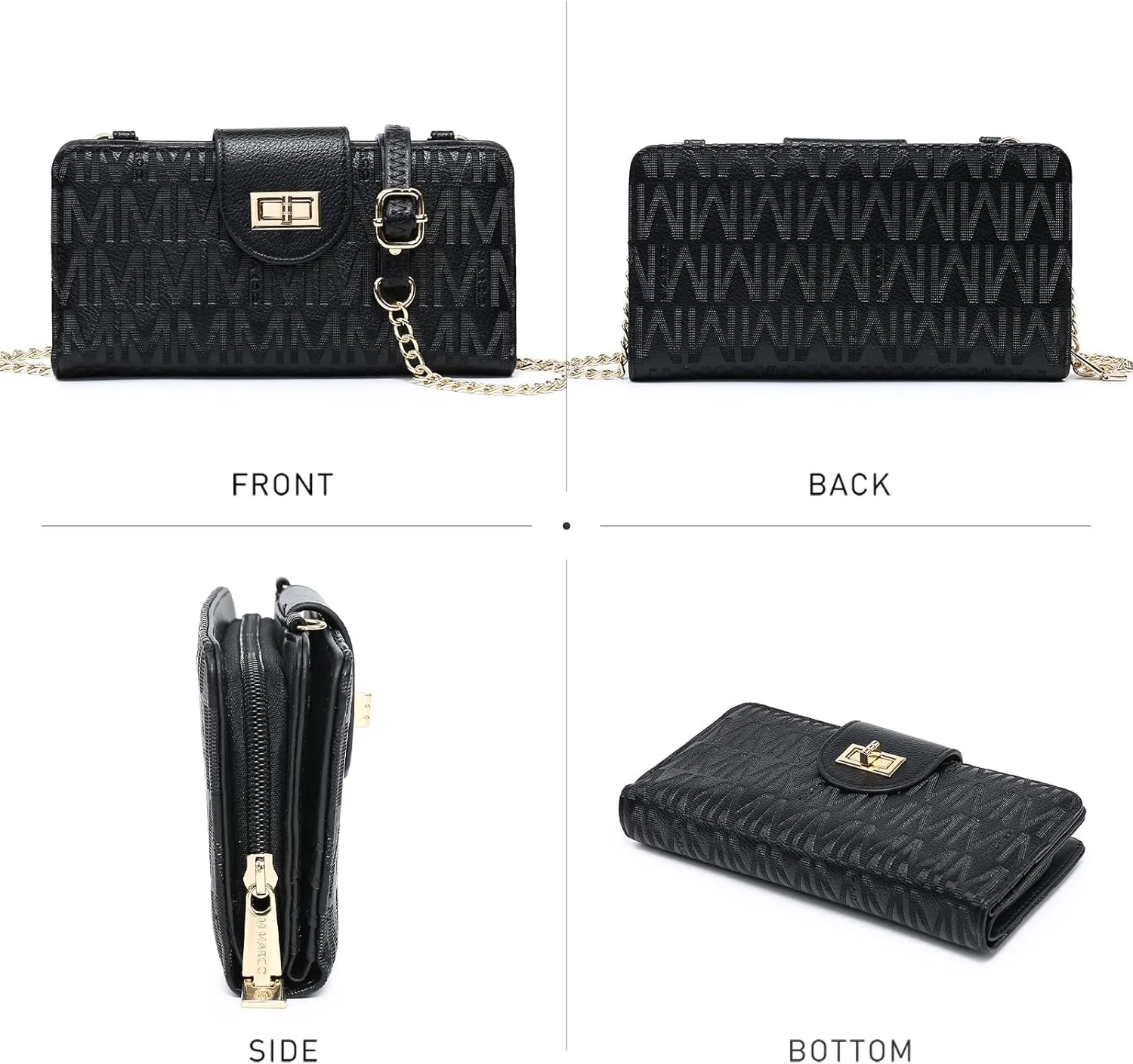 MKP COLLECTION Women Fashion Small Crossbody Shoulder Bag Cell Phone Zip Wallet Purse and Handbags Clutch Credit Card Holder with Chain Strap