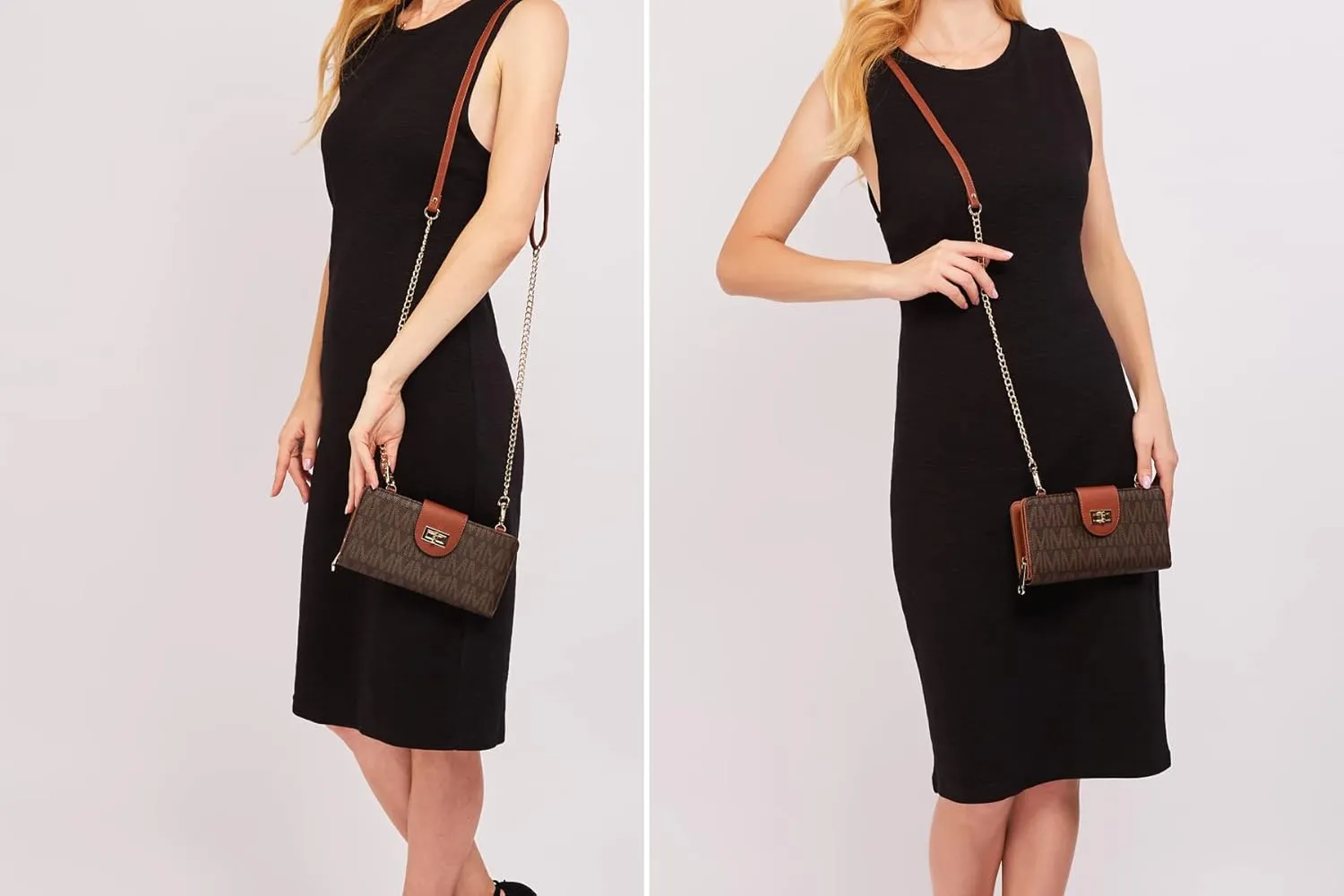 MKP COLLECTION Women Fashion Small Crossbody Shoulder Bag Cell Phone Zip Wallet Purse and Handbags Clutch Credit Card Holder with Chain Strap