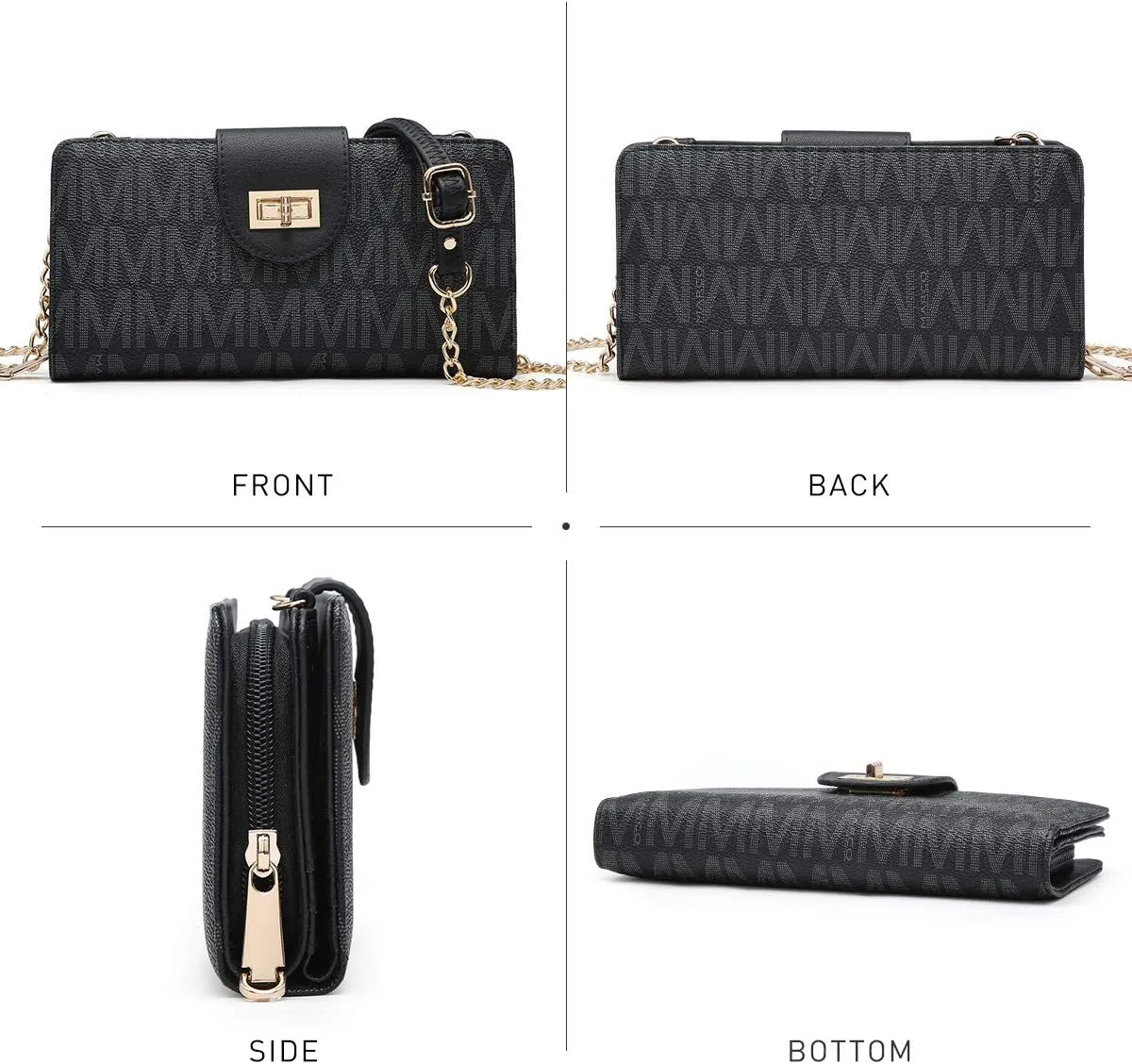 MKP COLLECTION Women Fashion Small Crossbody Shoulder Bag Cell Phone Zip Wallet Purse and Handbags Clutch Credit Card Holder with Chain Strap