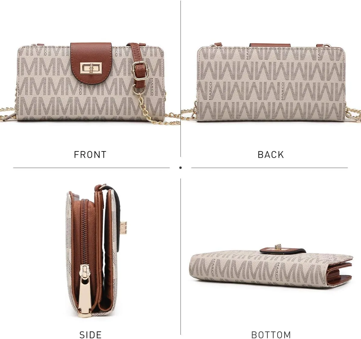 MKP COLLECTION Women Fashion Small Crossbody Shoulder Bag Cell Phone Zip Wallet Purse and Handbags Clutch Credit Card Holder with Chain Strap