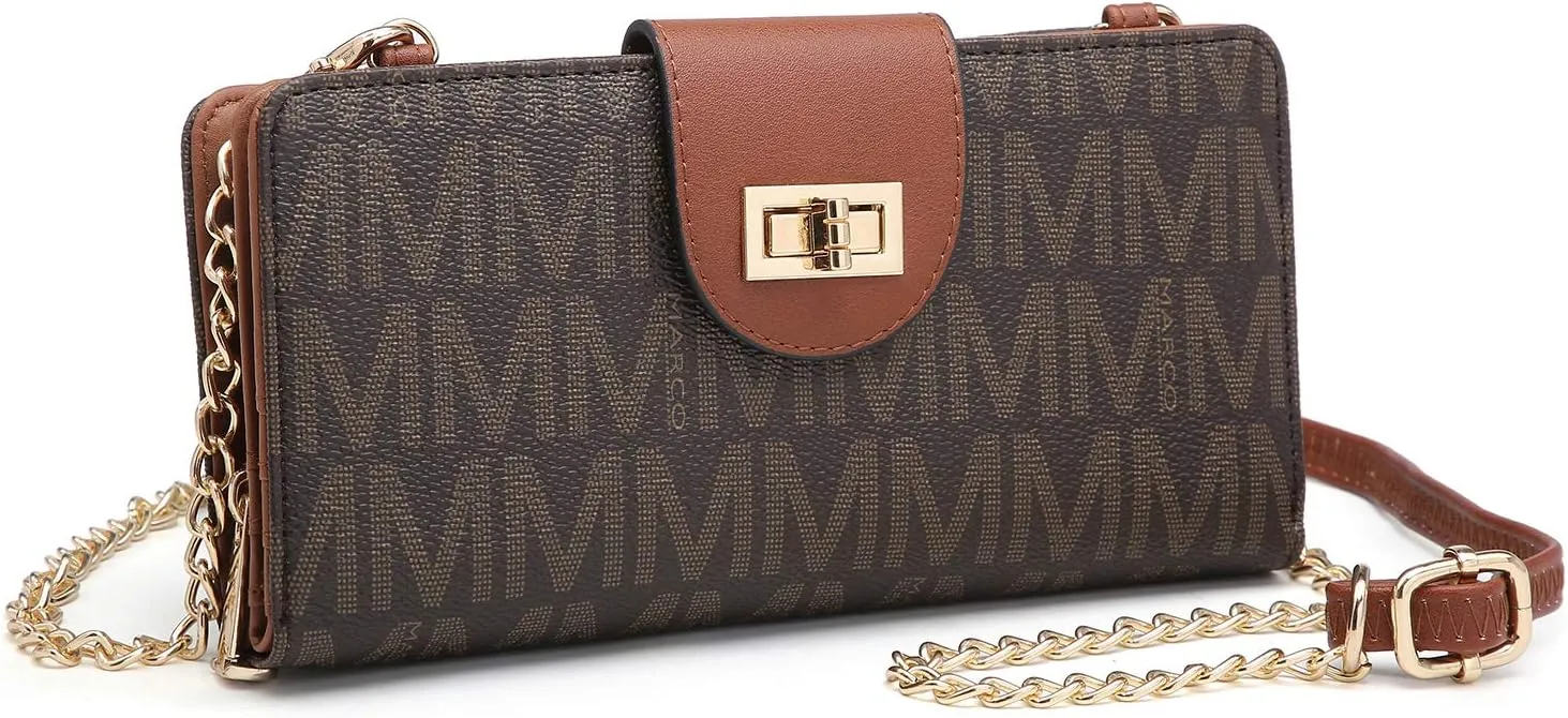 MKP COLLECTION Women Fashion Small Crossbody Shoulder Bag Cell Phone Zip Wallet Purse and Handbags Clutch Credit Card Holder with Chain Strap