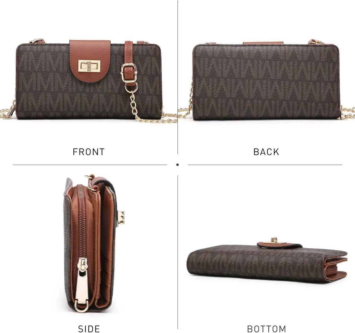 MKP COLLECTION Women Fashion Small Crossbody Shoulder Bag Cell Phone Zip Wallet Purse and Handbags Clutch Credit Card Holder with Chain Strap