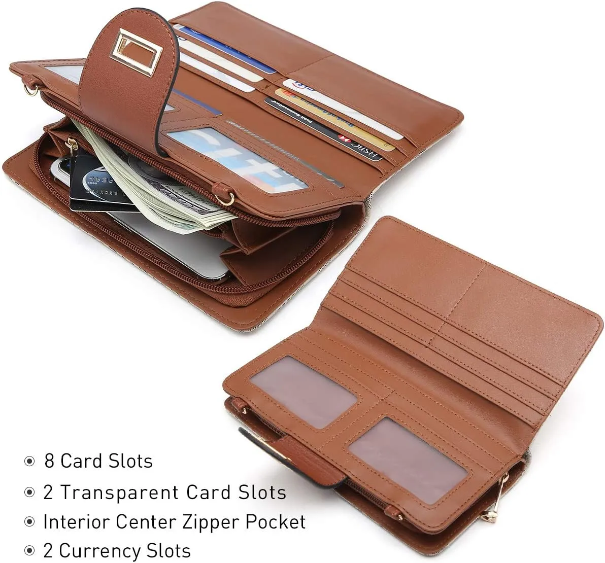 MKP COLLECTION Women Fashion Small Crossbody Shoulder Bag Cell Phone Zip Wallet Purse and Handbags Clutch Credit Card Holder with Chain Strap