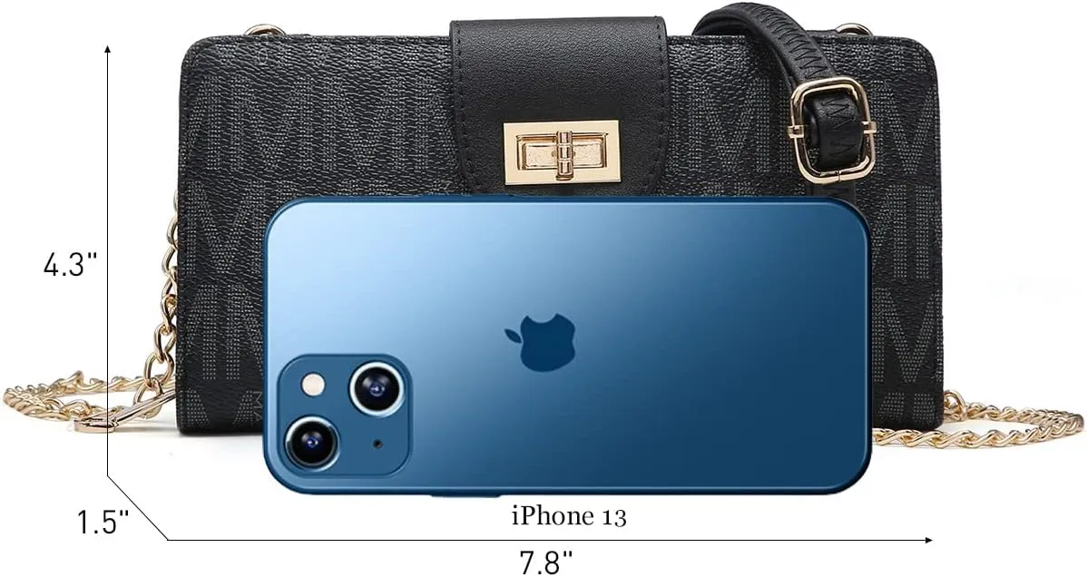 MKP COLLECTION Women Fashion Small Crossbody Shoulder Bag Cell Phone Zip Wallet Purse and Handbags Clutch Credit Card Holder with Chain Strap