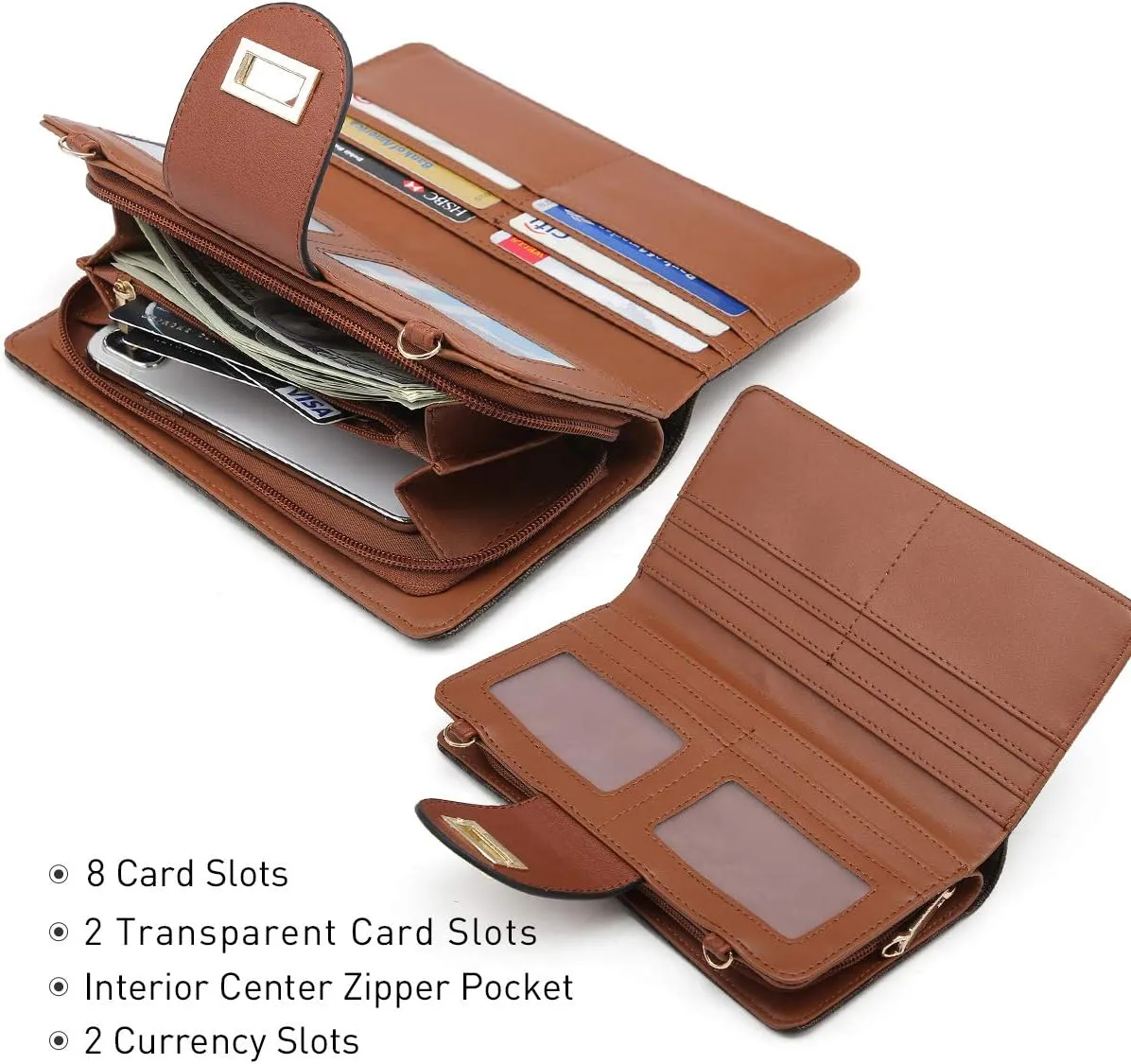 MKP COLLECTION Women Fashion Small Crossbody Shoulder Bag Cell Phone Zip Wallet Purse and Handbags Clutch Credit Card Holder with Chain Strap