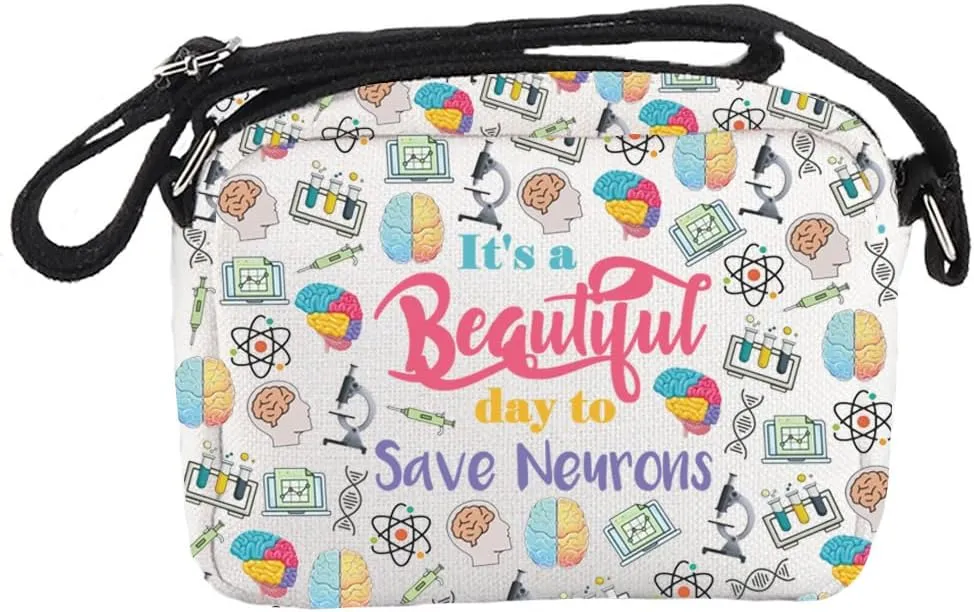 MNIGIU Neurologist Gift It’s a Beautiful Day To Save Neurons Crossbody Bag for Neurosurgery Neuroscience
