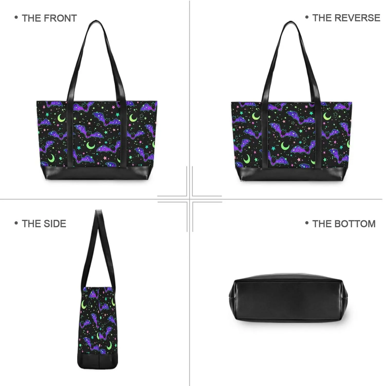 MNSRUU Laptop Bag for Women, Goth Laptop Tote Bag Canvas Laptop Shoulder Bag Large Womens Teacher Handbag