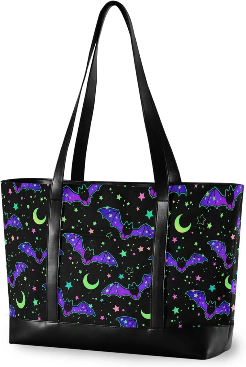 MNSRUU Laptop Bag for Women, Goth Laptop Tote Bag Canvas Laptop Shoulder Bag Large Womens Teacher Handbag