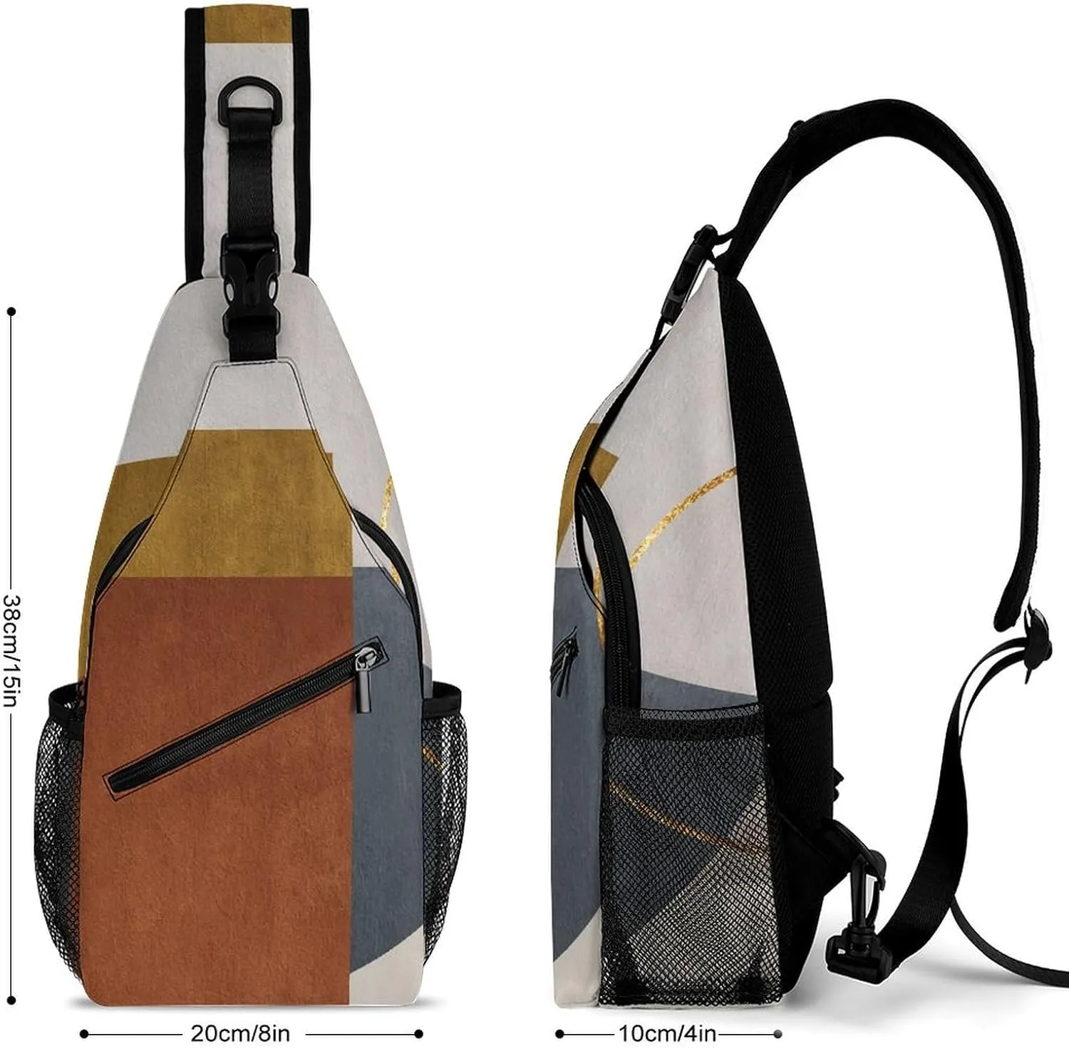 MoBlinko Crossbody Sling Bag for Women Men Adjustable Sling Backpack Boho Chest Bags Daypack for Gift