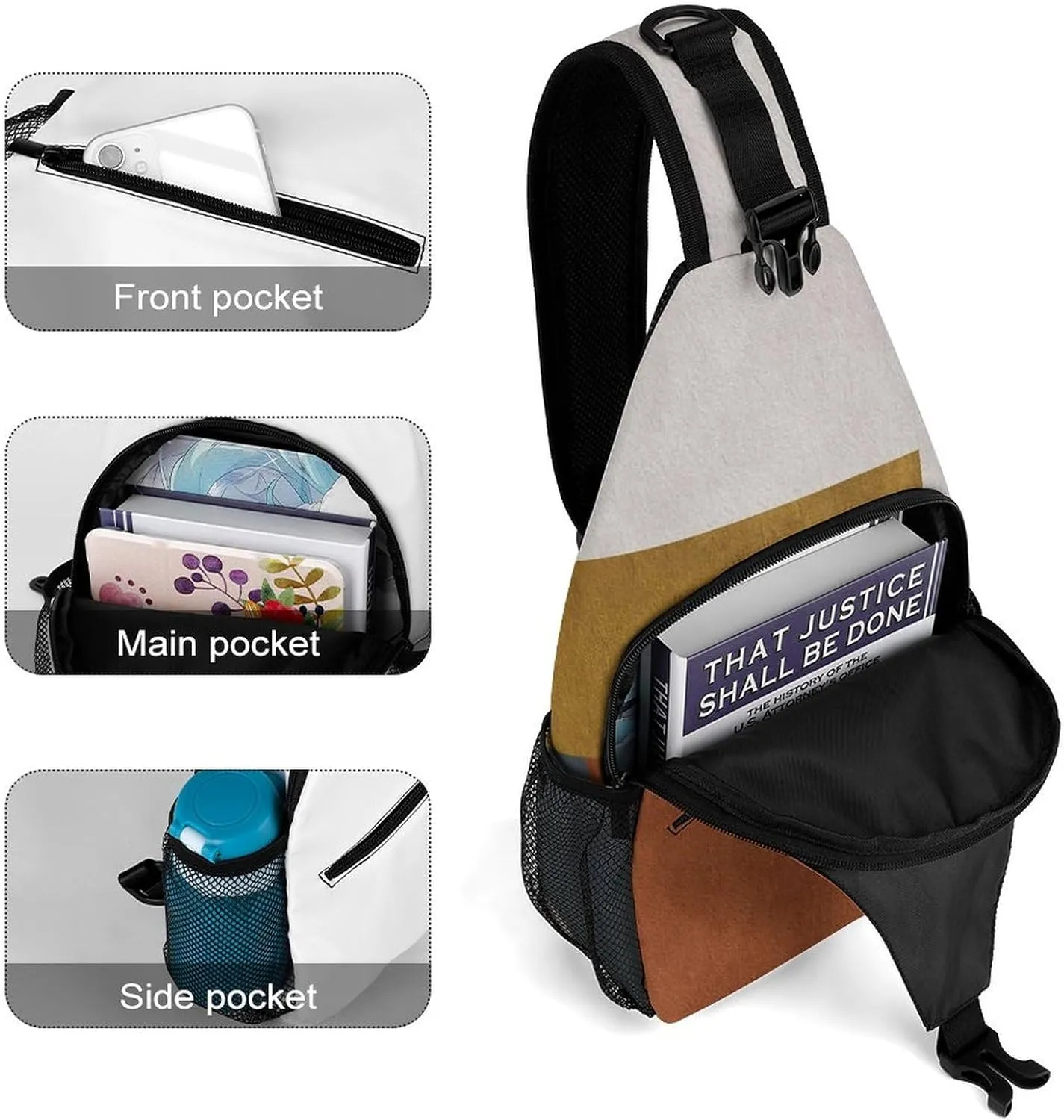MoBlinko Crossbody Sling Bag for Women Men Adjustable Sling Backpack Boho Chest Bags Daypack for Gift