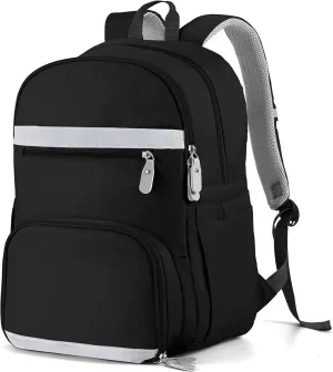 MoKo Womens Gym Backpack, Large Travel Backpack with Shoe Compartment Sports Bag with Wet Pockets 15.6 Inch Laptop Backpack Water Resistant Anti Theft Back Pack for Women Gifts, Black/Gray