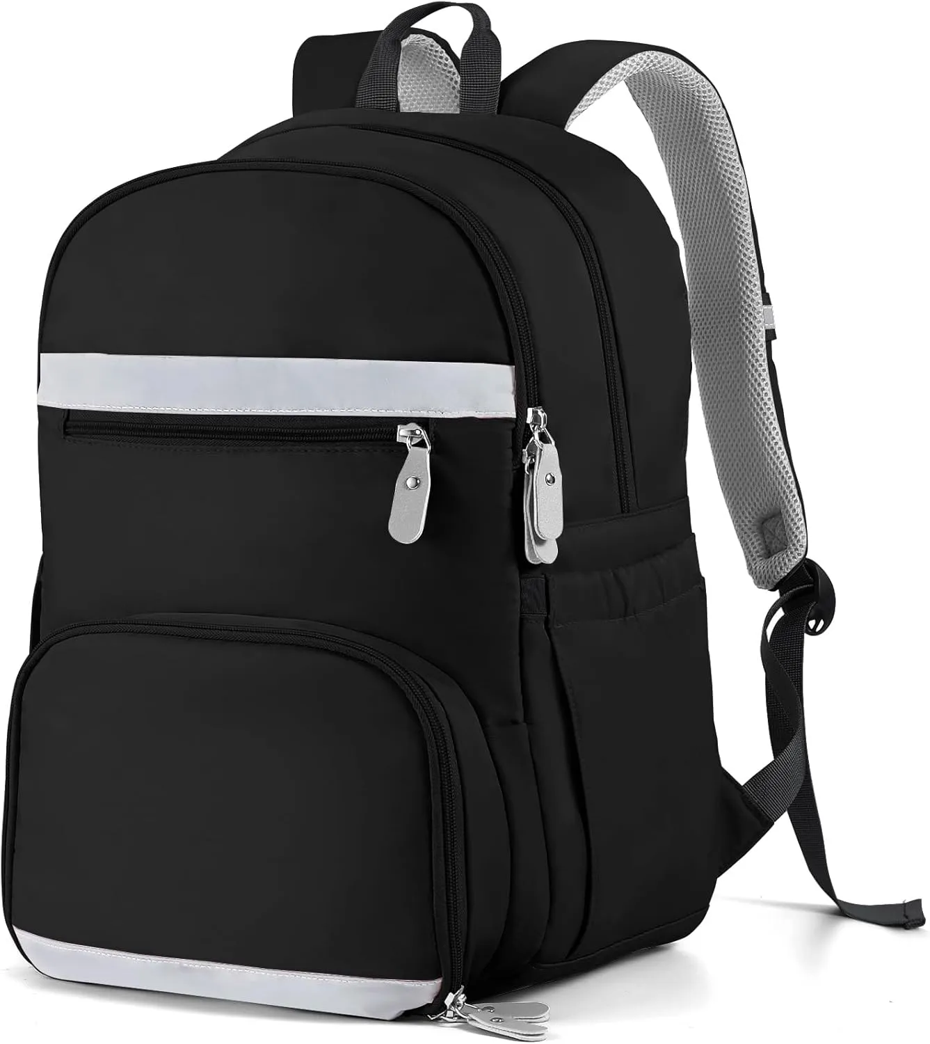 MoKo Womens Gym Backpack, Large Travel Backpack with Shoe Compartment Sports Bag with Wet Pockets 15.6 Inch Laptop Backpack Water Resistant Anti Theft Back Pack for Women Gifts, Black/Gray