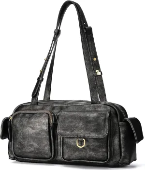 molshine Women's Shoulder Bags, Y2k Retro Hobo Clutch Purses, Multipocket Soft Punk Satchel Tote Handbags