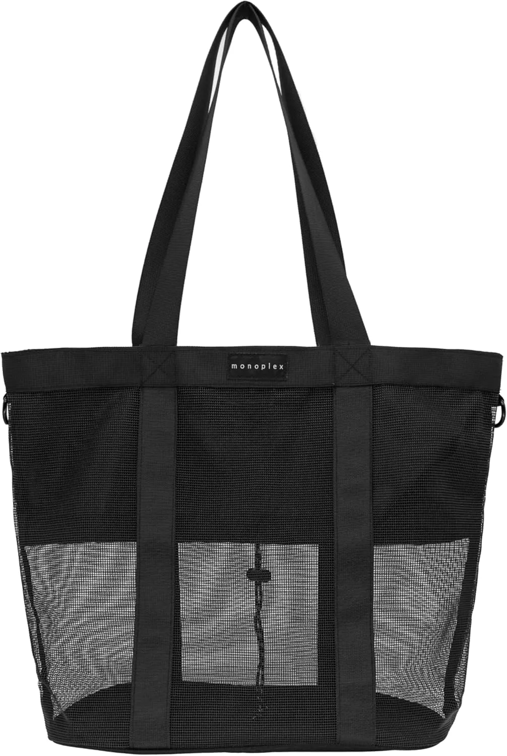 monoplex Drawstring Mesh Tote Bag, Lightweight Beach Bag for Travel, Vacation, Gym, Shopping and more