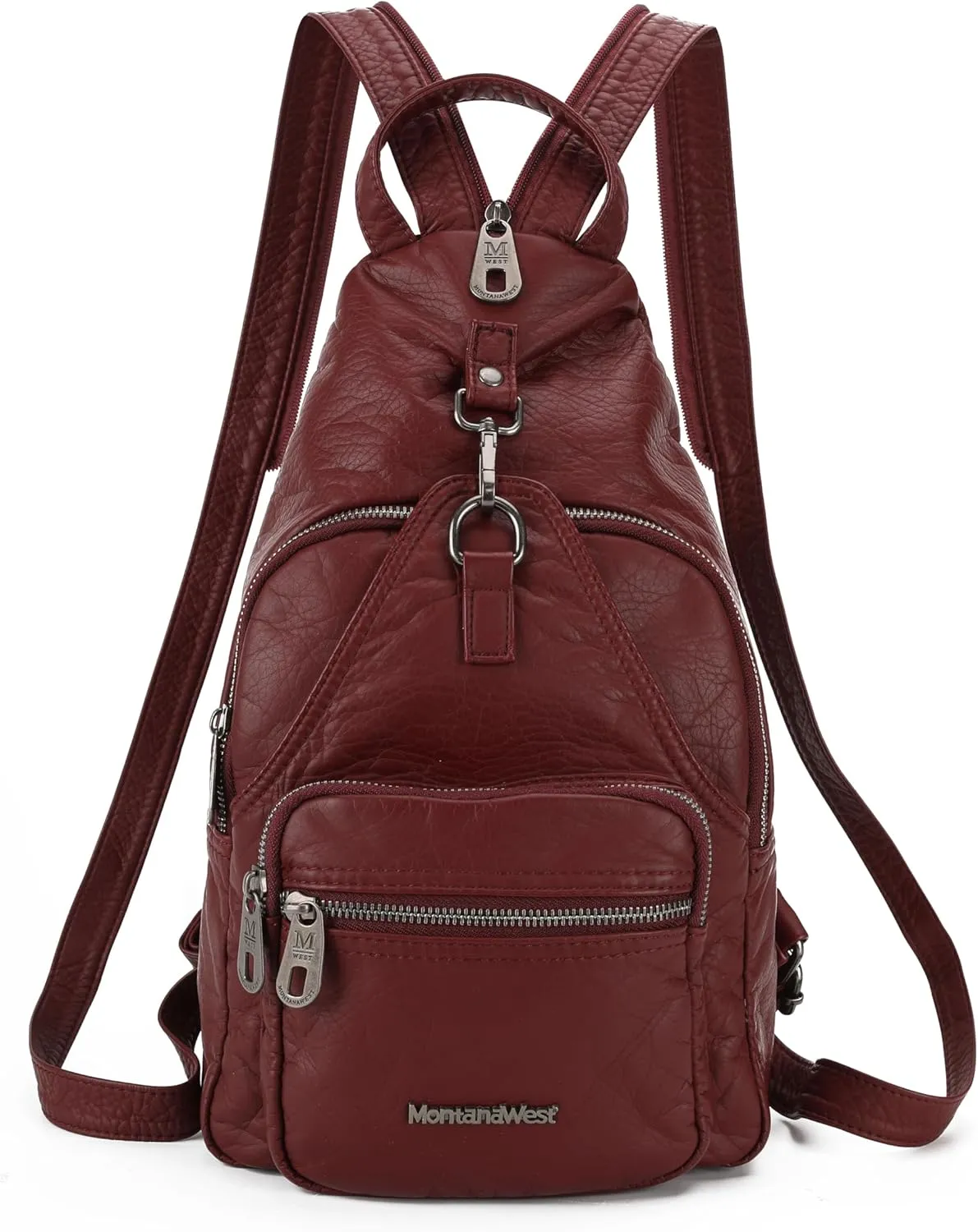 Montana West Convertible Backpack for Women Sling Bag with Vegan Leather Adjustable Sling Backpack Vintage Shoulder Purses for Women