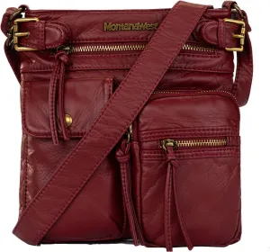 Montana West Crossbody Bag for Women Soft Washed Leather Multi Pocket crossbody handbags