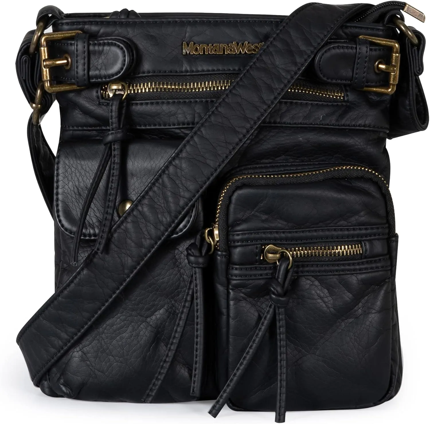Montana West Crossbody Bag for Women Soft Washed Leather Multi Pocket crossbody handbags