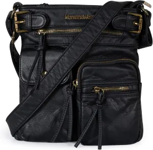 Montana West Crossbody Bag for Women Soft Washed Leather Multi Pocket crossbody handbags