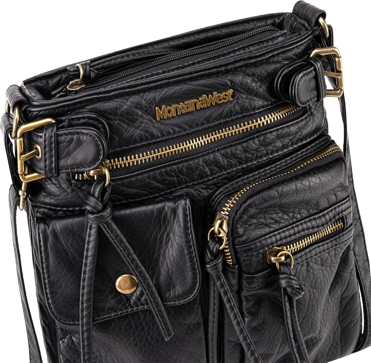 Montana West Crossbody Bag for Women Soft Washed Leather Multi Pocket crossbody handbags