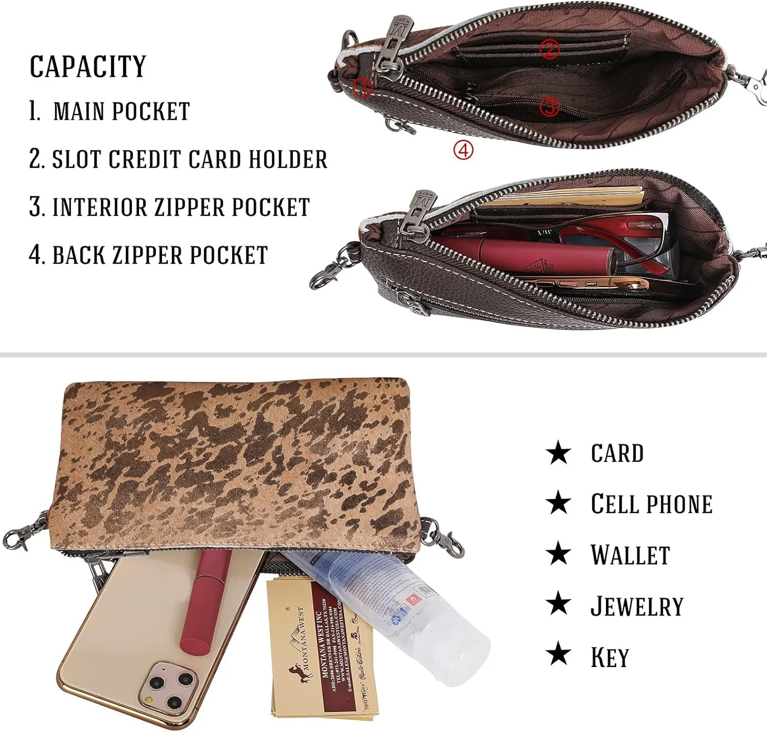 Montana West Western Purse for Women Crossbody Bag Wristlet Clutch Purse