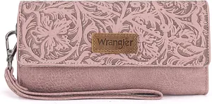 Montana West X Wrangler Western Wallets for Women Trifold Wristlet Wallets Large Capacity Women Clutch Wallet with Coin Purse