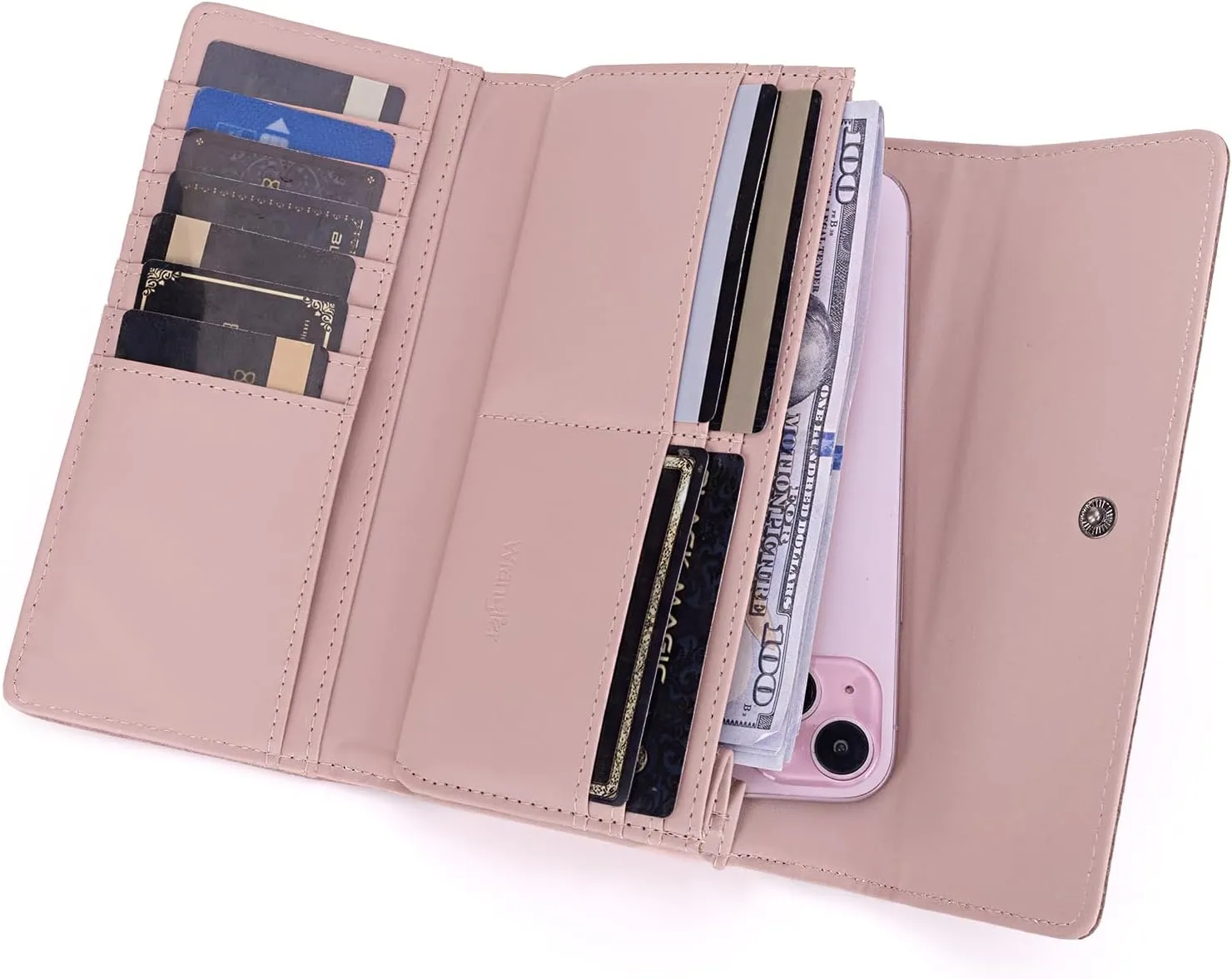 Montana West X Wrangler Western Wallets for Women Trifold Wristlet Wallets Large Capacity Women Clutch Wallet with Coin Purse