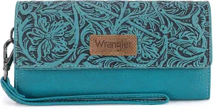 Montana West X Wrangler Western Wallets for Women Trifold Wristlet Wallets Large Capacity Women Clutch Wallet with Coin Purse
