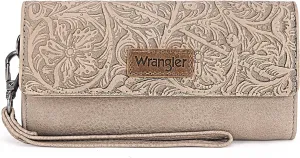 Montana West X Wrangler Western Wallets for Women Trifold Wristlet Wallets Large Capacity Women Clutch Wallet with Coin Purse