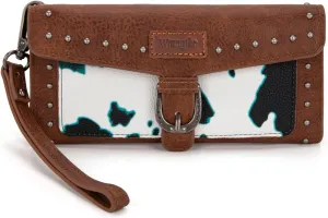 Montana West X Wrangler Womens Wallet Western Wristlet for Women Large Rfid Wallet With Detachable Credit Card Holder