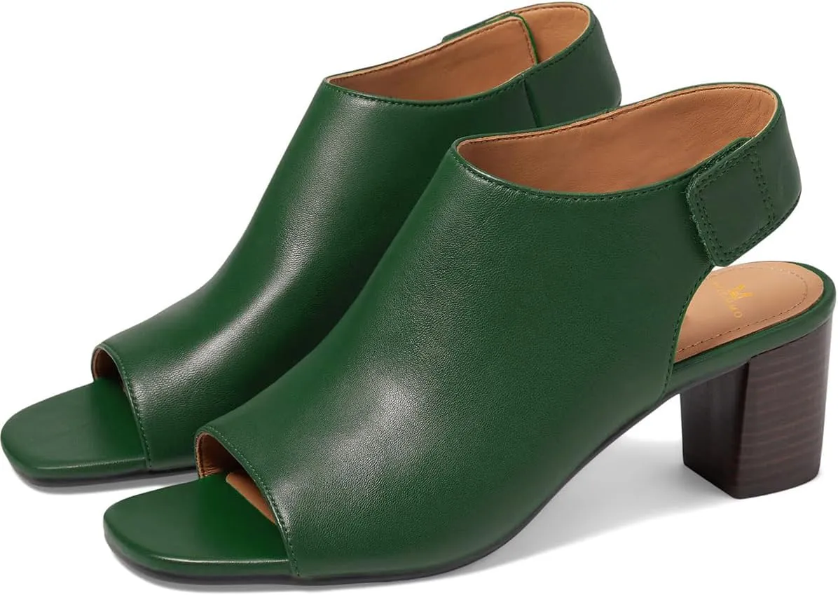 MOOMMO Women Chunky Block Heel Booties Sandals Open Square Toe Cutout Ankle Boots Backless 2" Stacked Mid Heels Matte Sandal Bootie Dress Peep Toe Heeled Sandals Hook & Loop Vintage Comfort 4-11 M US